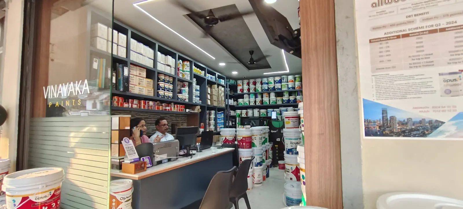 Billing counter inside Vinayaka Paints