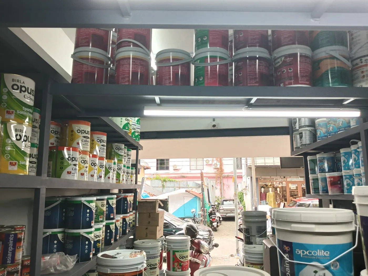 Shelves of primers and emulsions
